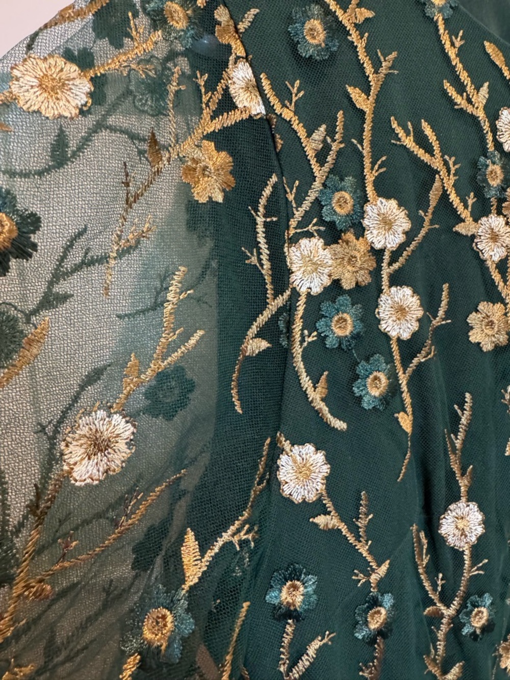 Baltic Born Dark Green Floral Embroidered Midi Dress - Picture 5 of 8